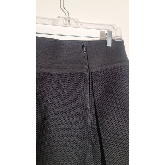 Milly Women's NWOT Bonded Tech Bubble Black Lined Skirt Box Pleated sz L *Flaws - Picture 3 of 7